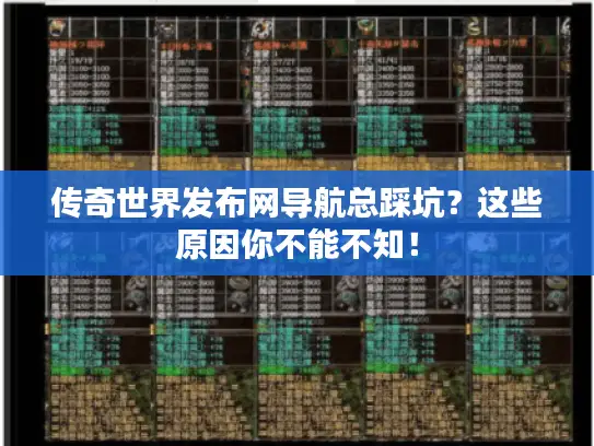 传奇世界发布网导航总踩坑?这些原因你不能不知! 传奇世界发布网导航总踩坑?这些原因你不能不知!