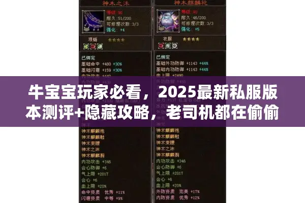 牛宝宝玩家必看，2025最新私服版本测评+隐藏攻略，老司机都在偷偷用？