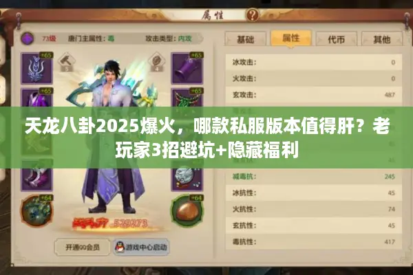 天龙八卦2025爆火,哪款私服版本值得肝?老玩家3招避坑+隐藏福利 天龙八卦2025爆火,哪款私服版本值得肝?老玩家3招避坑+隐藏福利