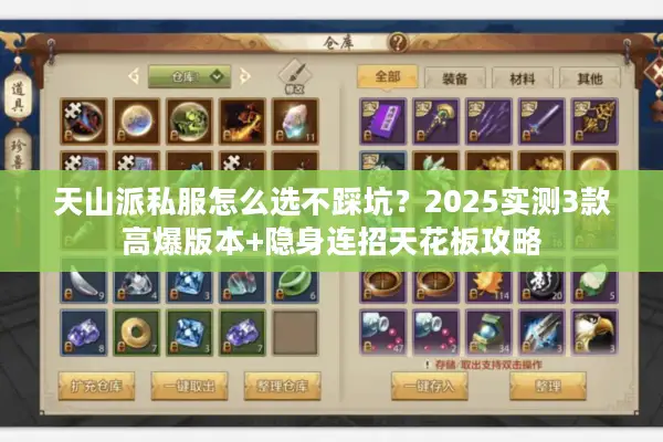 天山派私服怎么选不踩坑？2025实测3款高爆版本+隐身连招天花板攻略