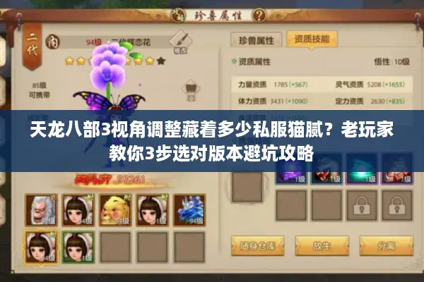 天龙八部3视角调整藏着多少私服猫腻？老玩家教你3步选对版本避坑攻略