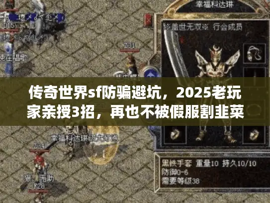 传奇世界sf防骗避坑，2025老玩家亲授3招，再也不被假服割韭菜！
