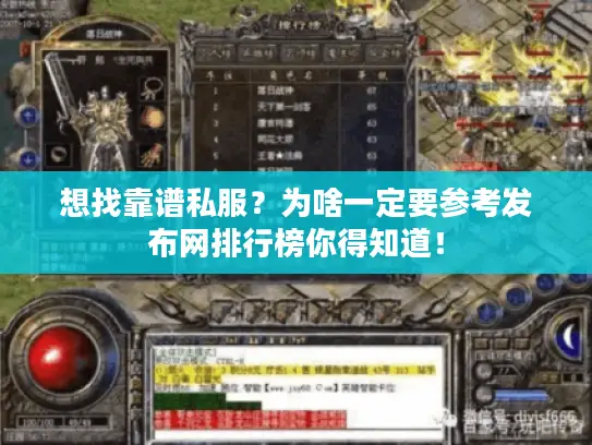 想找靠谱私服？为啥一定要参考发布网排行榜你得知道！