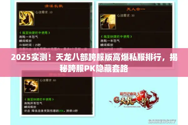 2025实测！天龙八部跨服版高爆私服排行，揭秘跨服PK隐藏套路