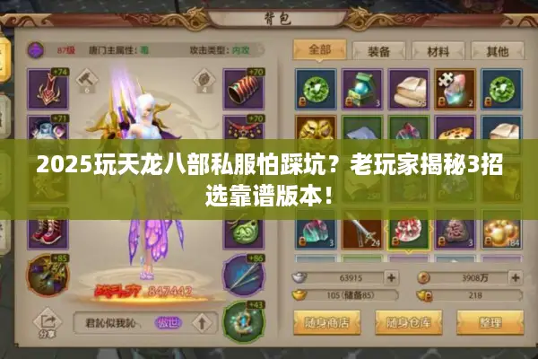 2025玩天龙八部私服怕踩坑？老玩家揭秘3招选靠谱版本！