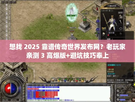 想找 2025 靠谱传奇世界发布网？老玩家亲测 3 高爆版+避坑技巧奉上