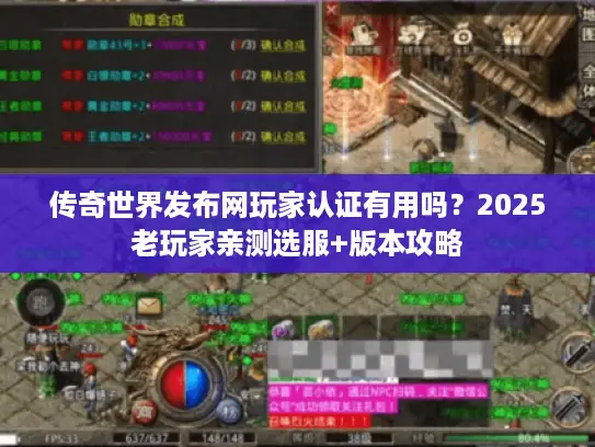 传奇世界发布网玩家认证有用吗?2025老玩家亲测选服+版本攻略 传奇世界发布网玩家认证有用吗?2025老玩家亲测选服+版本攻略
