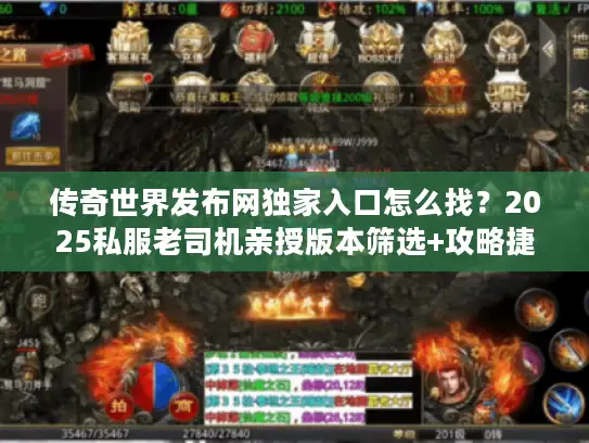 传奇世界发布网独家入口怎么找？2025私服老司机亲授版本筛选+攻略捷径