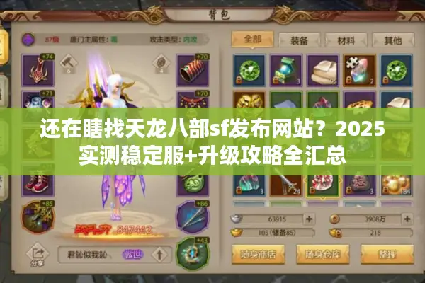 还在瞎找天龙八部sf发布网站？2025实测稳定服+升级攻略全汇总