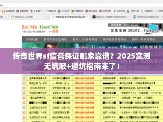 传奇世界sf信誉保证哪家靠谱？2025实测无坑服+避坑指南来了！
