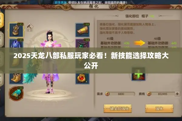 2025天龙八部私服玩家必看!新技能选择攻略大公开 2025天龙八部私服玩家必看!新技能选择攻略大公开