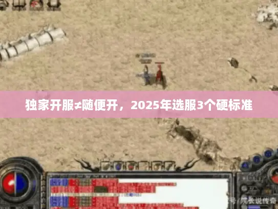 独家开服≠随便开，2025年选服3个硬标准