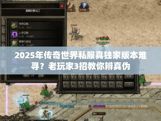 2025年传奇世界私服真独家版本难寻？老玩家3招教你辨真伪