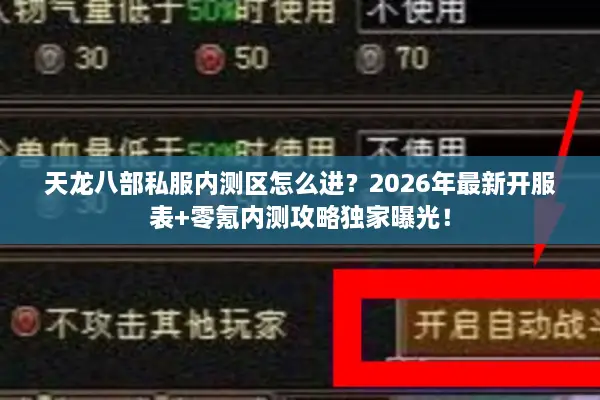 天龙八部私服内测区怎么进？2026年最新开服表+零氪内测攻略独家曝光！