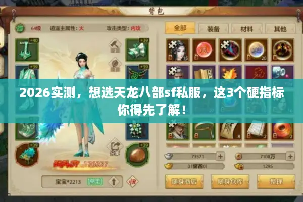 2026实测，想选天龙八部sf私服，这3个硬指标你得先了解！