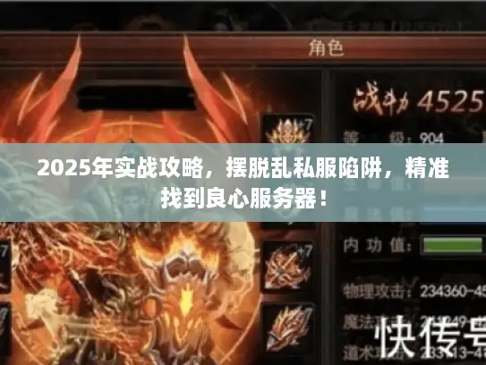 2025年实战攻略，摆脱乱私服陷阱，精准找到良心服务器！