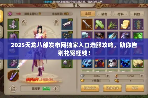 2025天龙八部发布网独家入口选服攻略，助你告别花冤枉钱！