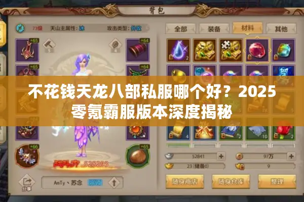 不花钱天龙八部私服哪个好？2025零氪霸服版本深度揭秘
