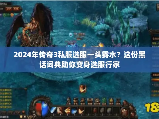 2024年传奇3私服选服一头雾水？这份黑话词典助你变身选服行家