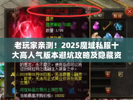 老玩家亲测!2025魔域私服十大高人气版本避坑攻略及隐藏资源渠道揭秘 老玩家亲测!2025魔域私服十大高人气版本避坑攻略及隐藏资源渠道揭秘