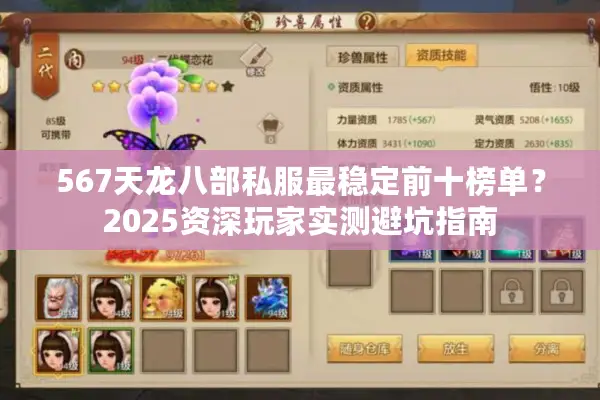 567天龙八部私服最稳定前十榜单？2025资深玩家实测避坑指南