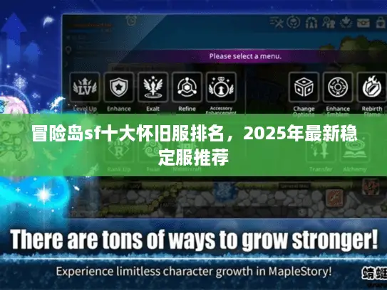 冒险岛sf十大怀旧服排名，2025年最新稳定服推荐