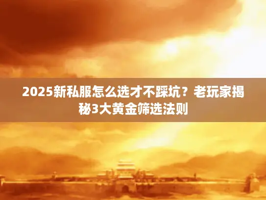 2025新私服怎么选才不踩坑？老玩家揭秘3大黄金筛选法则