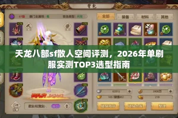 天龙八部sf散人空间评测，2026年单刷服实测TOP3选型指南