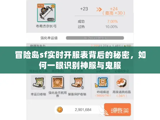 冒险岛sf实时开服表背后的秘密,如何一眼识别神服与鬼服 冒险岛sf实时开服表背后的秘密,如何一眼识别神服与鬼服