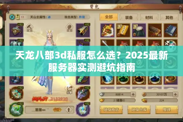 天龙八部3d私服怎么选？2025最新服务器实测避坑指南