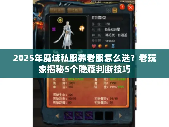 2025年魔域私服养老服怎么选？老玩家揭秘5个隐藏判断技巧