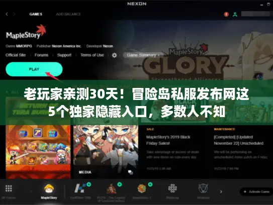 老玩家亲测30天！冒险岛私服发布网这5个独家隐藏入口，多数人不知