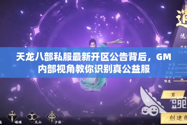 天龙八部私服最新开区公告背后，GM内部视角教你识别真公益服