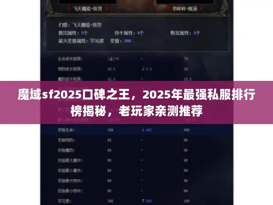 魔域sf2025口碑之王，2025年最强私服排行榜揭秘，老玩家亲测推荐