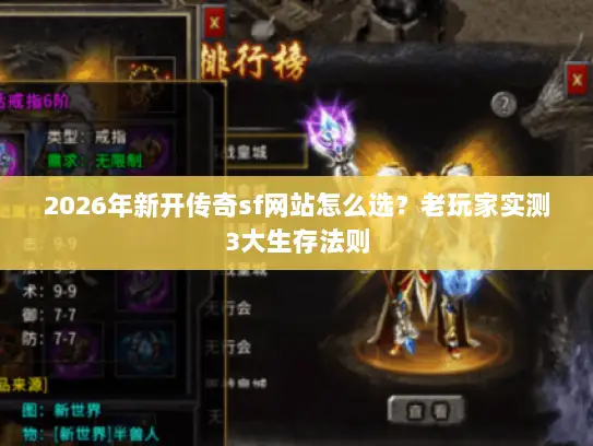 2026年新开传奇sf网站怎么选？老玩家实测3大生存法则