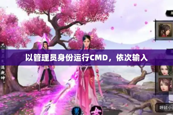 以管理员身份运行CMD，依次输入