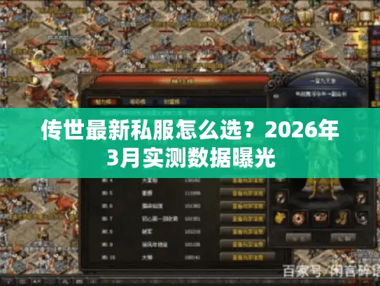 传世最新私服怎么选？2026年3月实测数据曝光