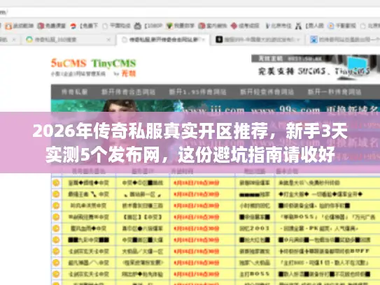 2026年传奇私服真实开区推荐,新手3天实测5个发布网,这份避坑指南请收好 2026年传奇私服真实开区推荐,新手3天实测5个发布网,这份避坑指南请收好