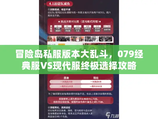 冒险岛私服版本大乱斗，079经典服VS现代服终极选择攻略
