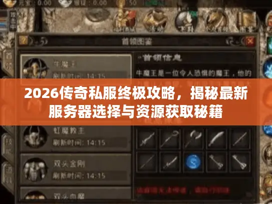 2026传奇私服终极攻略，揭秘最新服务器选择与资源获取秘籍