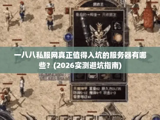 一八八私服网真正值得入坑的服务器有哪些？(2026实测避坑指南)