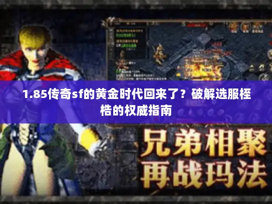 1.85传奇sf的黄金时代回来了？破解选服桎梏的权威指南