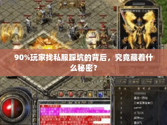 90%玩家找私服踩坑的背后，究竟藏着什么秘密？