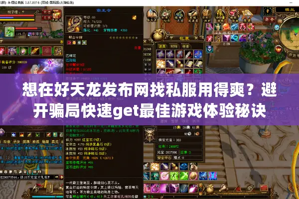 想在好天龙发布网找私服用得爽？避开骗局快速get最佳游戏体验秘诀