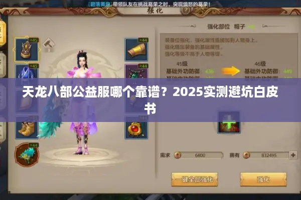 天龙八部公益服哪个靠谱?2025实测避坑白皮书 天龙八部公益服哪个靠谱?2025实测避坑白皮书
