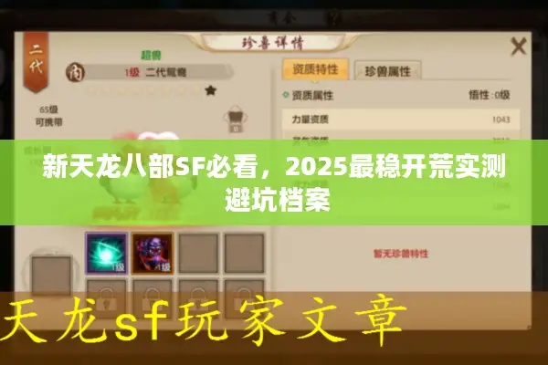 新天龙八部SF必看,2025最稳开荒实测 避坑档案 新天龙八部SF必看,2025最稳开荒实测 避坑档案