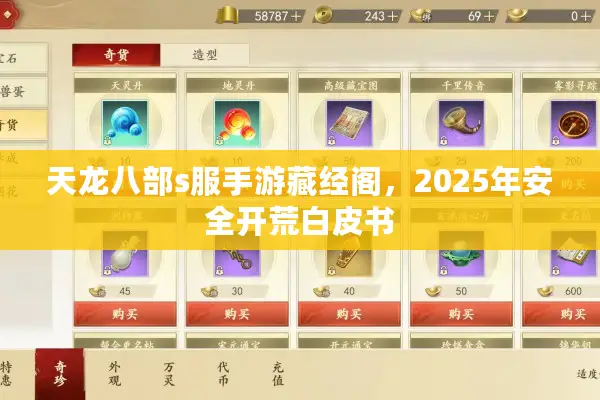 天龙八部s服手游藏经阁，2025年安全开荒白皮书