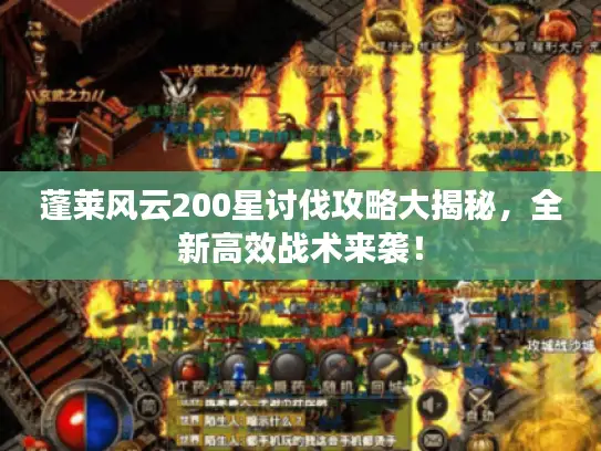 蓬莱风云200星讨伐攻略大揭秘,全新高效战术来袭! 蓬莱风云200星讨伐攻略大揭秘,全新高效战术来袭!
